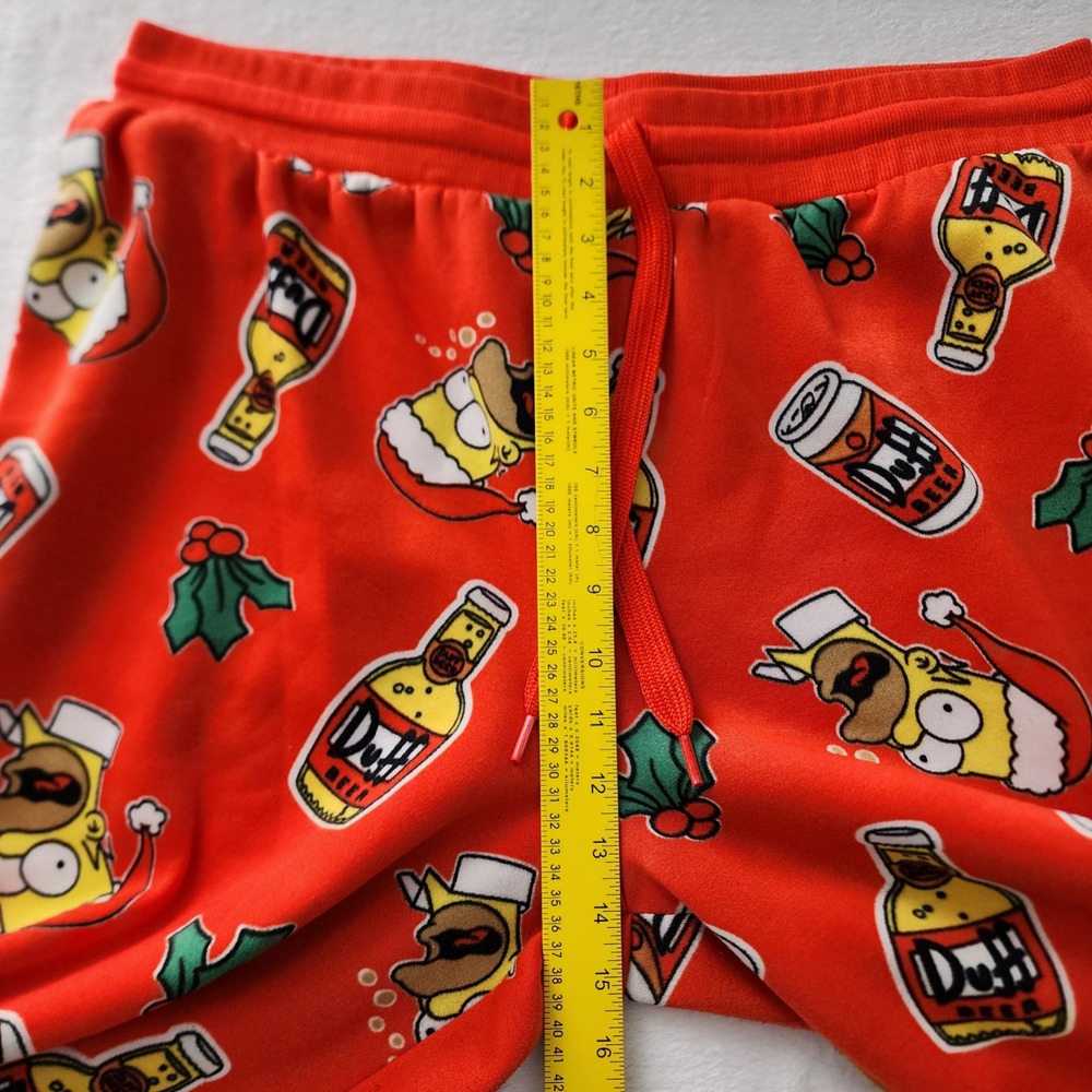 The Simpsons Duff Beer Track Pants Mens XL Orange Christmas Homer Jogger Holiday - Picture 7 of 12